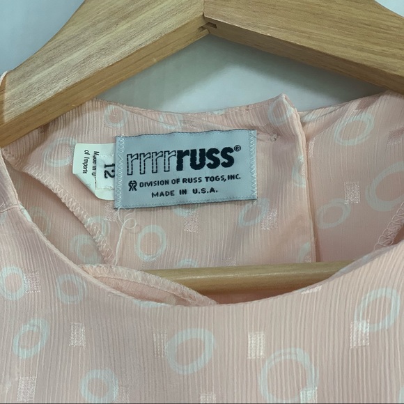 VTG 80's Rrrrruss Pink Satin/Silky Long-Sleeve Blouse - Picture 6 of 7